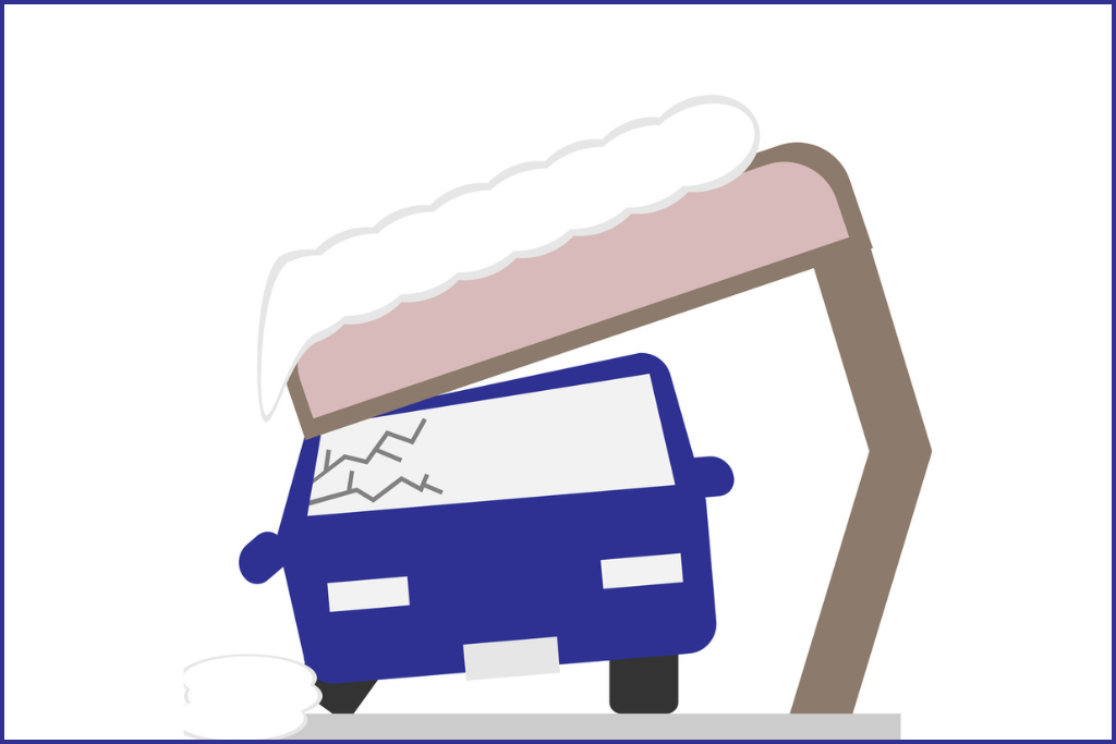カーポートと車の破損